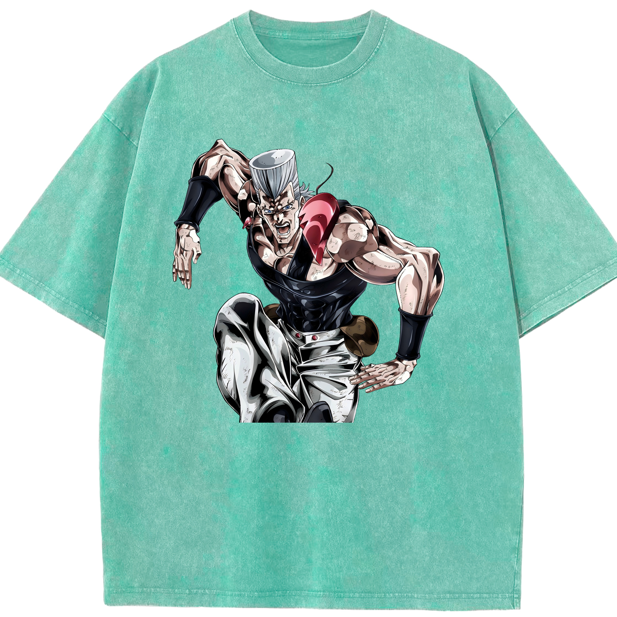 （画像用） ジョジョの奇妙な冒険 ジャン＝ピエール?ポルナレフ JoJo's Bizarre Adventure Jan Pierre Polnareff 綿100% ヴィンテージ風 半袖Tシャツ（フロントプリント）